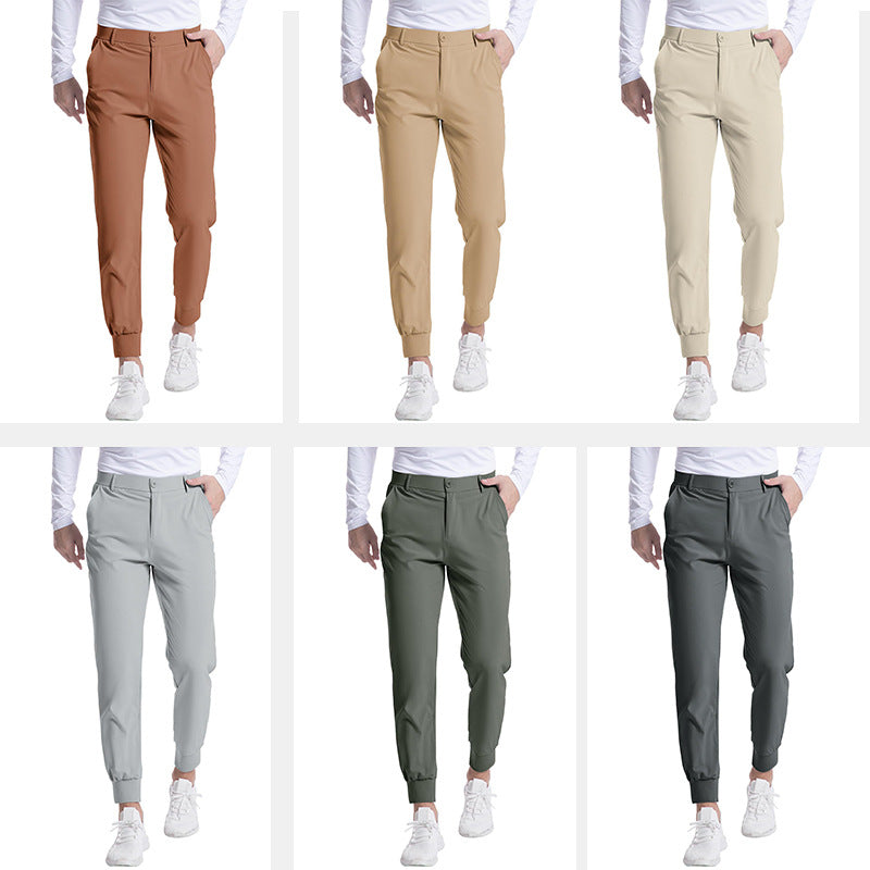 Men’s Elastic Golf Jogging Pants – Slim Casual Four-Season Trousers