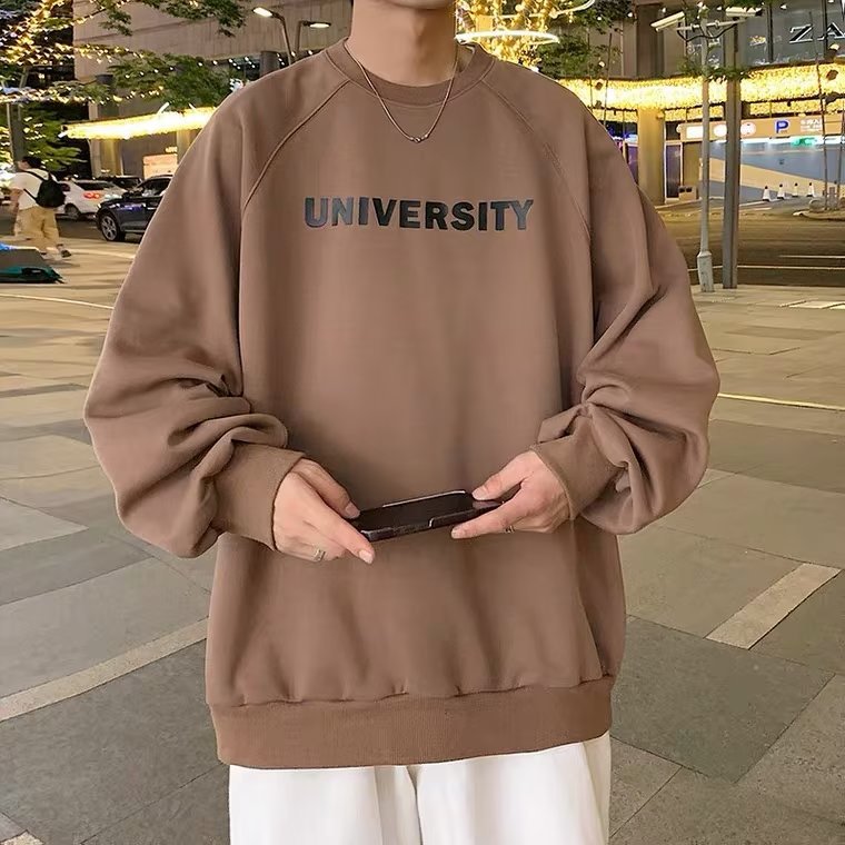 Men’s Hooded Round Neck Sweatshirt – Thick Fleece Pullover