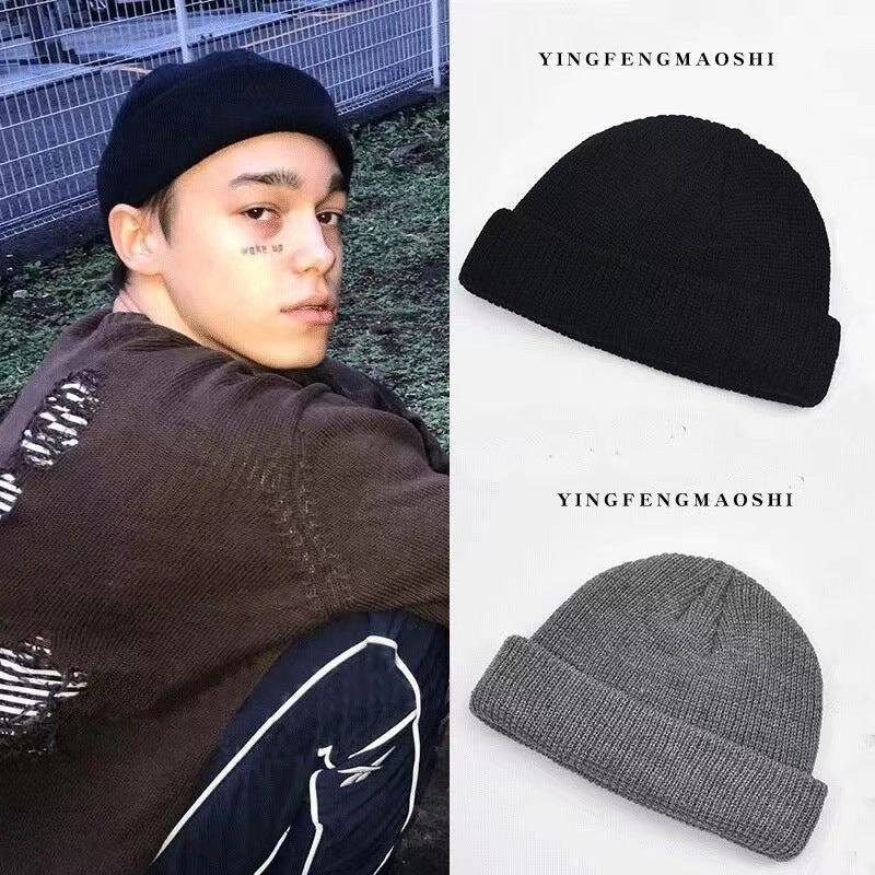 Solid Color Beanie – Korean Style Couple Knit Hat