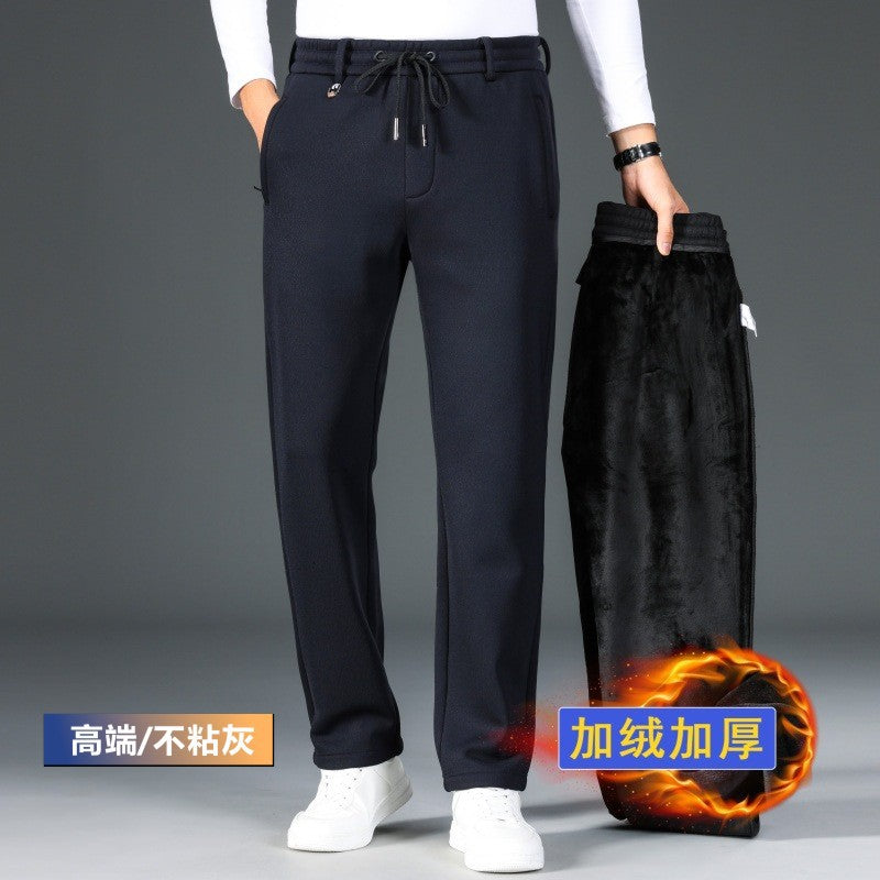 Fleece Cargo Pants Men Thick Winter Casual