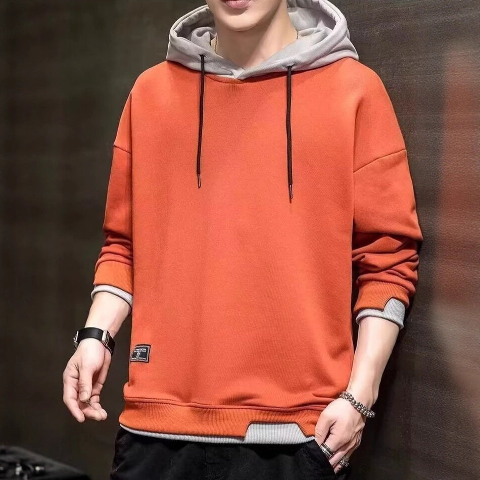 Fake Two-Piece Velvet Hoodie – Trendy & Cozy