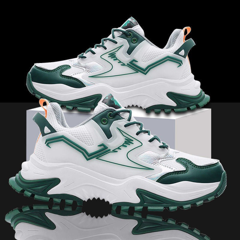 Men’s Casual Running Shoes – Korean Style Plaid Sports Sneakers