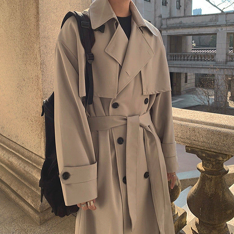 Men’s Double-Breasted Mid-Length Autumn Coat