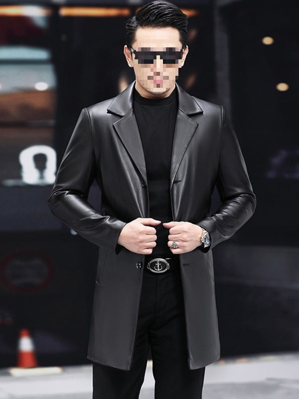 Men’s Korean Style Trench Coat – Loose Mid-Length Overcoat
