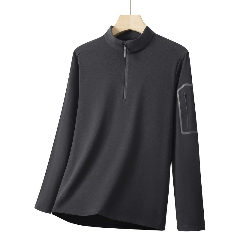 Men’s Half-Zip Fleece T-Shirt – Warm Sports Innerwear