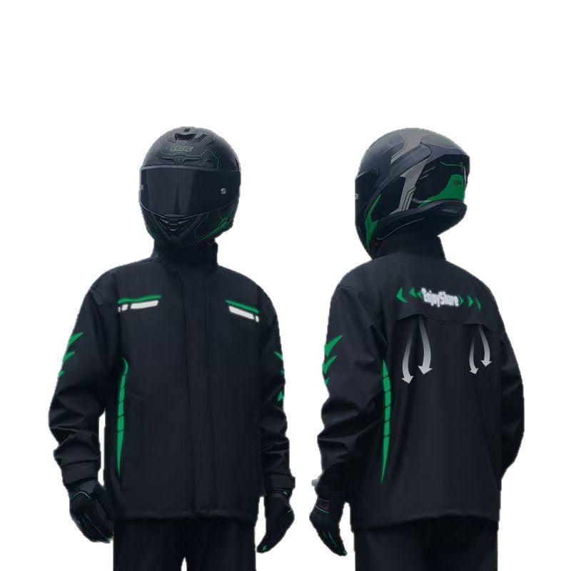 Men’s Full-Body Waterproof Motorcycle Rain Suit – Thick & Durable
