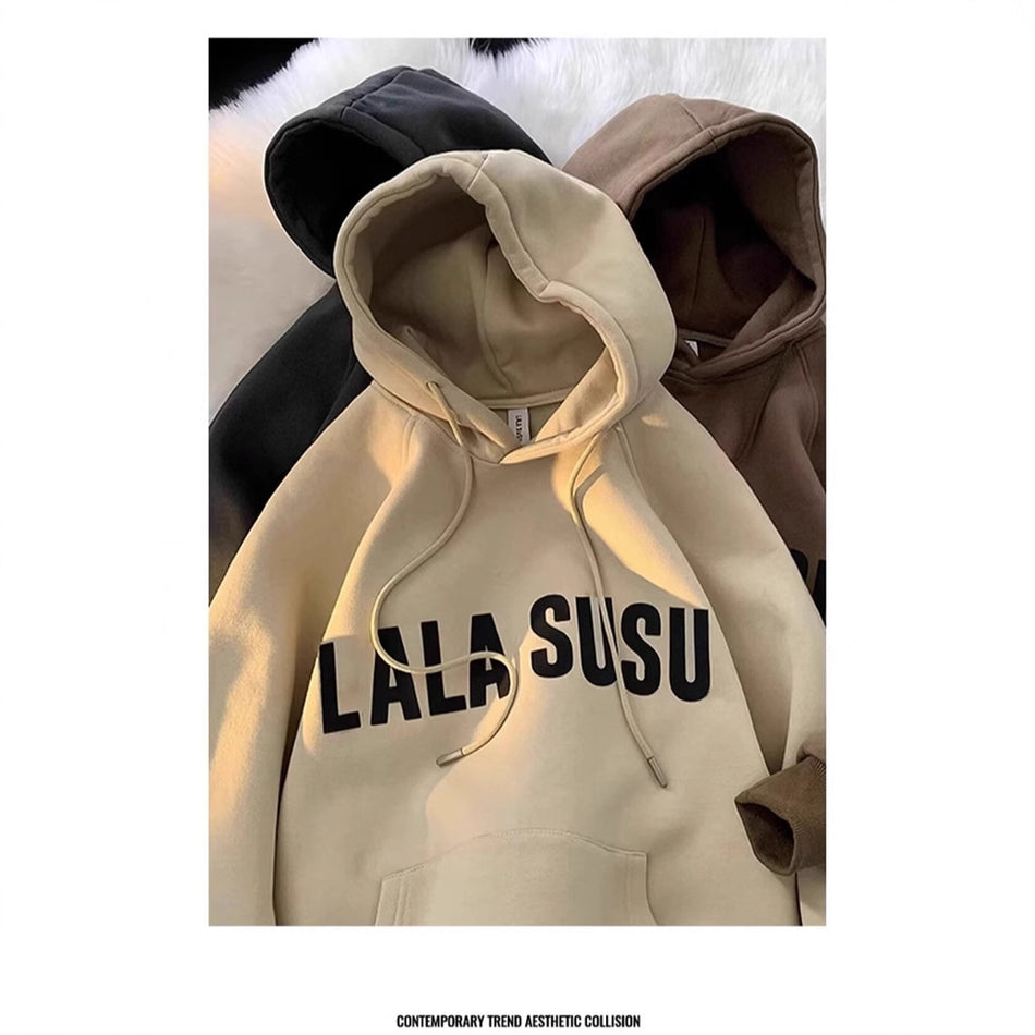 Men’s Retro Heavyweight Hooded Cotton Sweatshirt Loose Fit