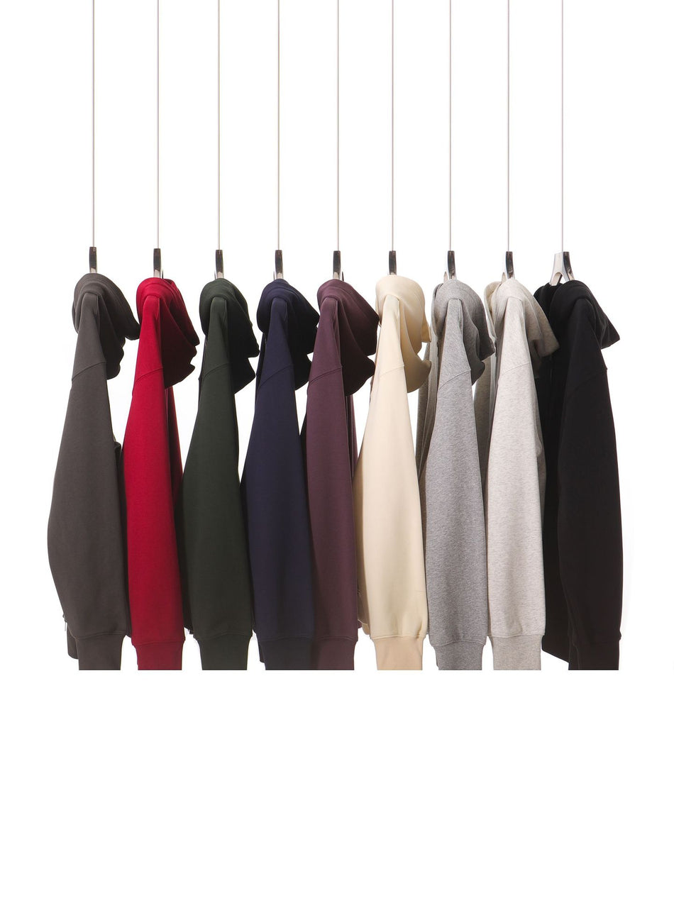 420g Heavyweight Terry Hooded Zip-Up Sweatshirt Men Retro