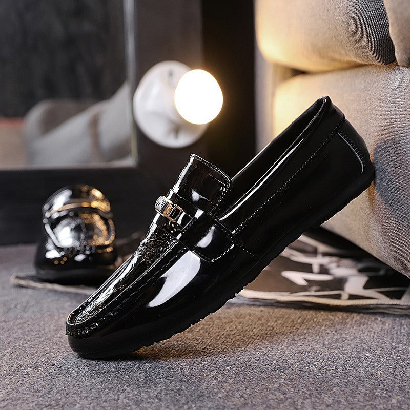 Men’s Korean Leather Loafers – Summer Casual Slip-On Shoes