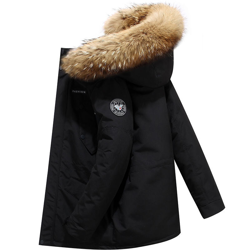 Men’s Cold-Proof Hooded Jacket – Fur Collar Thickened Coat