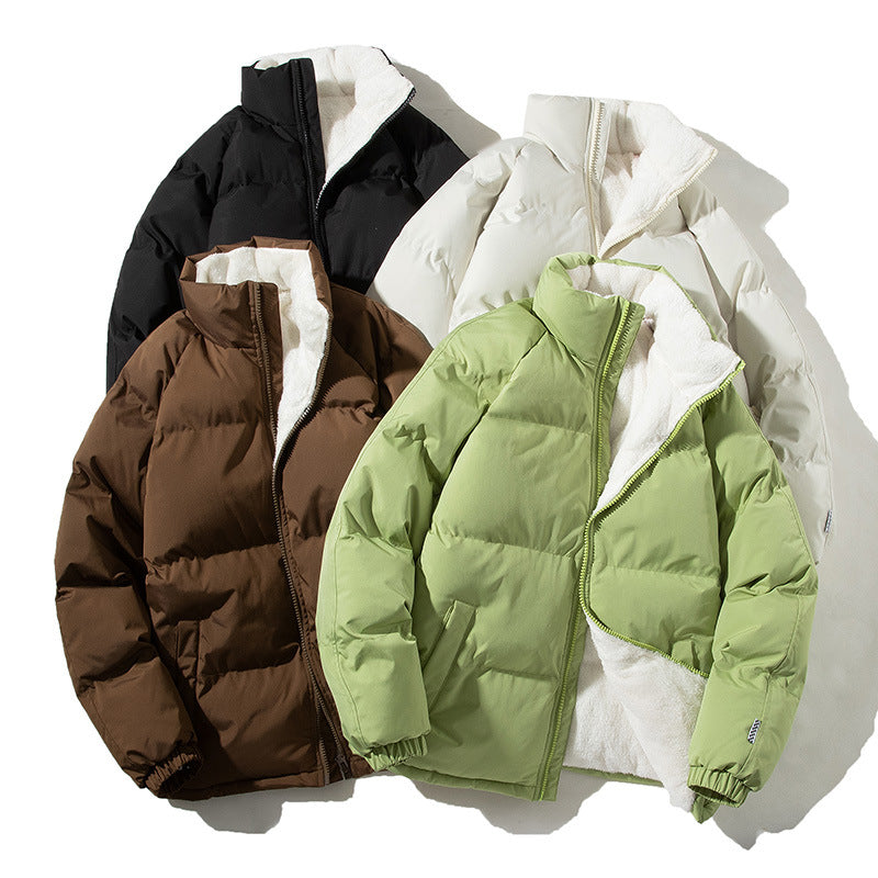 Men’s Thickened Down Cotton Jacket – Velvet-Lined Winter Outwear