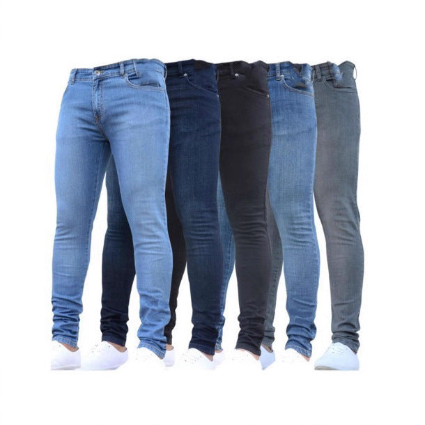 Tight-Fitting Skinny Jeans Popular Street Men