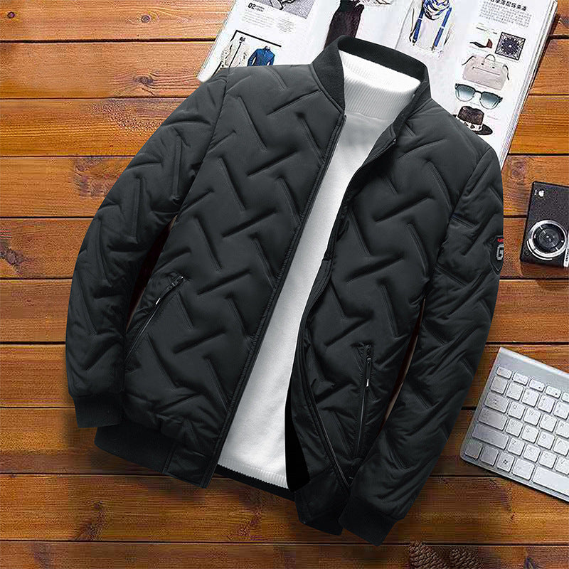 Men’s 2023 Down Cotton-Padded Coat – Stand Collar Warm Jacket