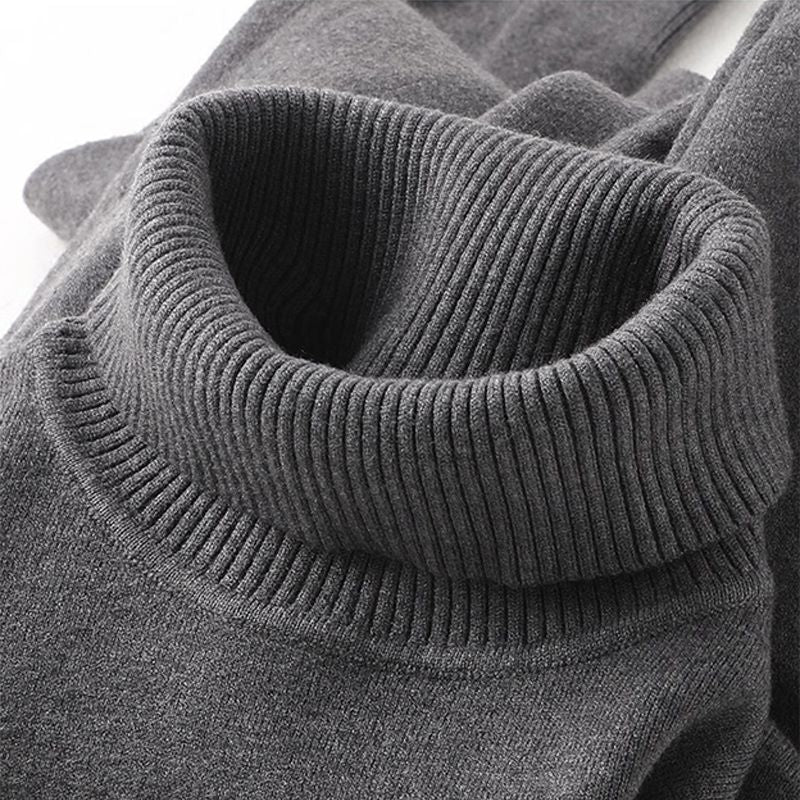 Men’s Velvet High-Neck Knitwear Autumn Winter Slim Fit