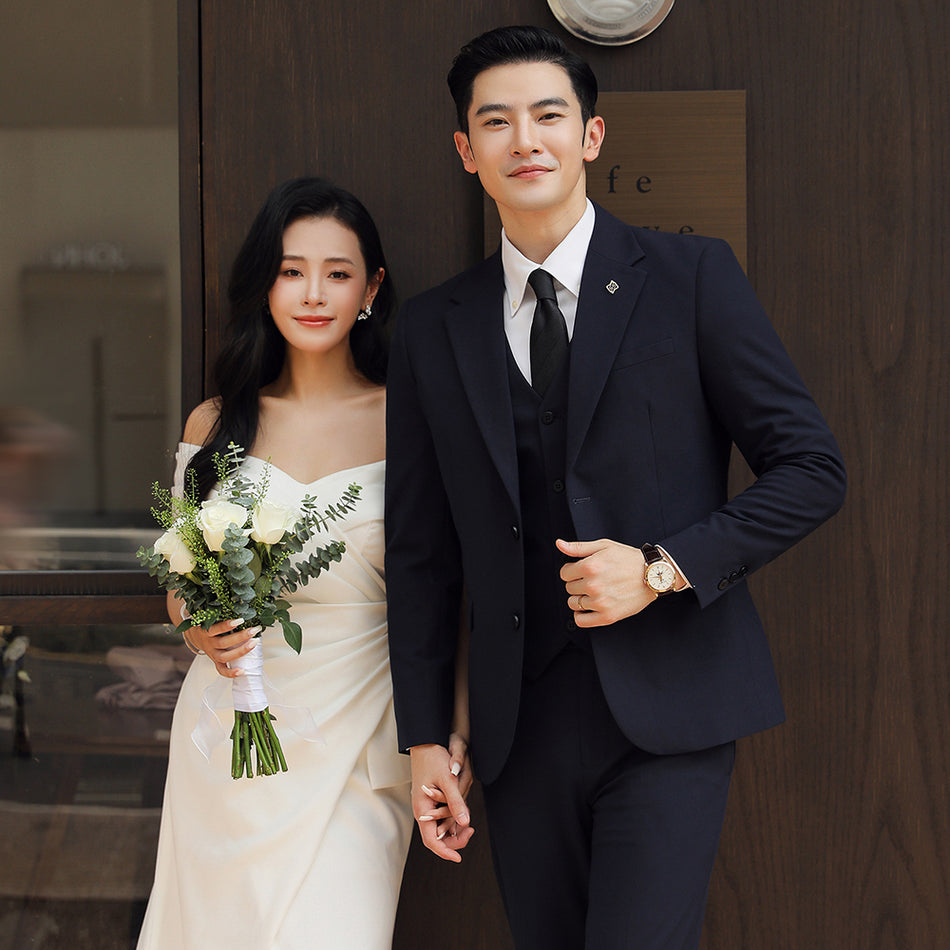 Men’s British Three-Piece Groom Wedding Business Suit
