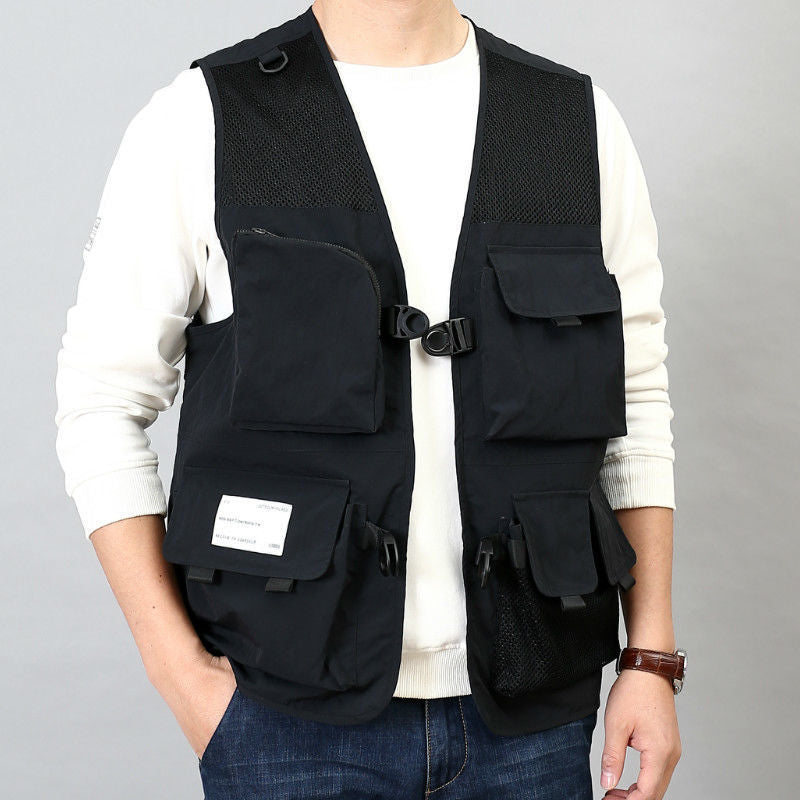 Men’s Tactical Outdoor Vest – Multi-Pocket Fishing & Photography Waistcoat