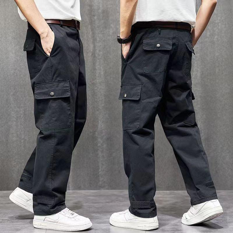Men’s Work Pants – Cotton Loose Fit Extra Crotch Durable