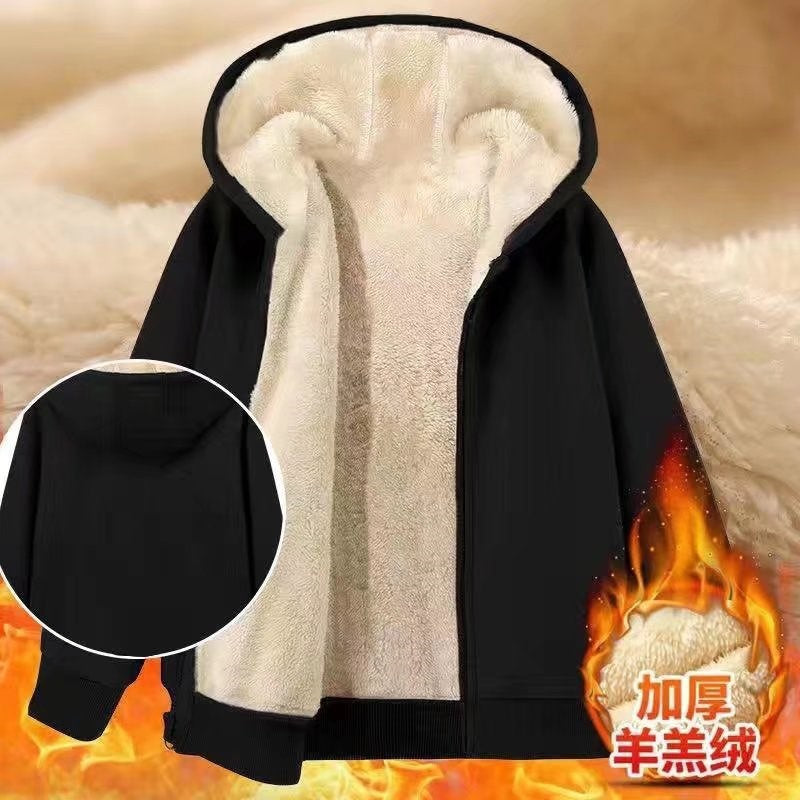 Fleece-Lined Cotton Padded Cardigan Jacket