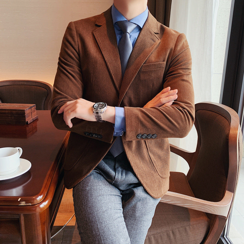 Men’s Casual Corduroy Suit Jacket – Urban Spring Style