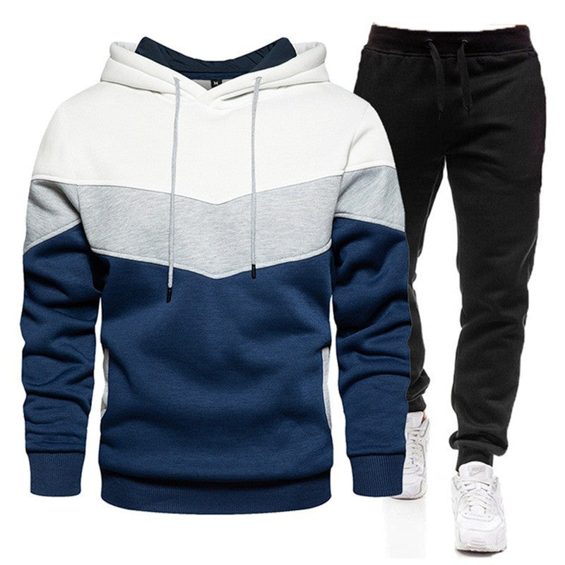 2025 Men’s Hooded Sweatshirt Set – Autumn & Winter Sports Tracksuit