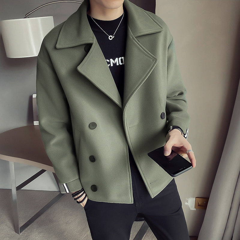 Short Woolen Lapel Coat – Autumn/Winter