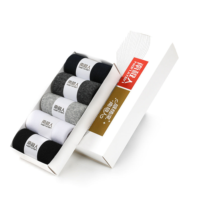 Red Mid-Calf Mens Socks Gift Box – Pure Cotton Breathable